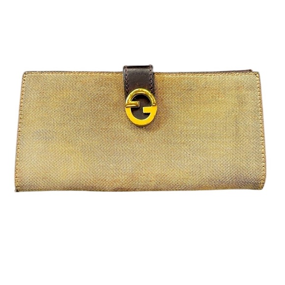 Gucci Wallet Purse G logos Beige Brown/ Golden Toned Color Unisex Wallet - Picture 5 of 12
